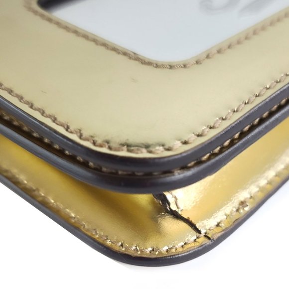 authentic GUCCI Leather Clutch Metallic Gold - Picture 4 of 9